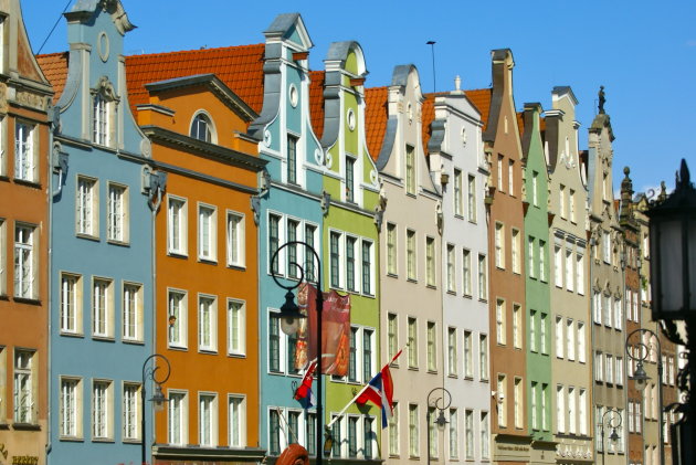 Kleurrijke huizen van Dlugi Targ - - Lange Markt. 