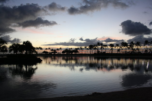 Zonsondergang in Honolulu