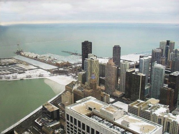 Downtown Chicago & Lake Michigan vanaf John Hancock Tower