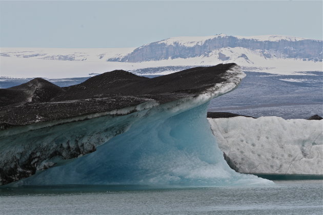 ijssschotsen in het meer Jökulsarion