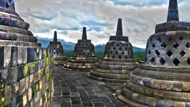 Een rustige dag op de Borobudur