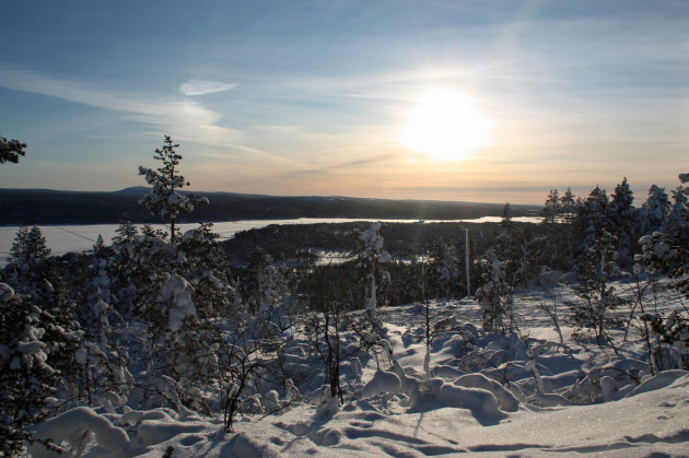 Uitzicht over het Ounasjärvi meer, Hetta