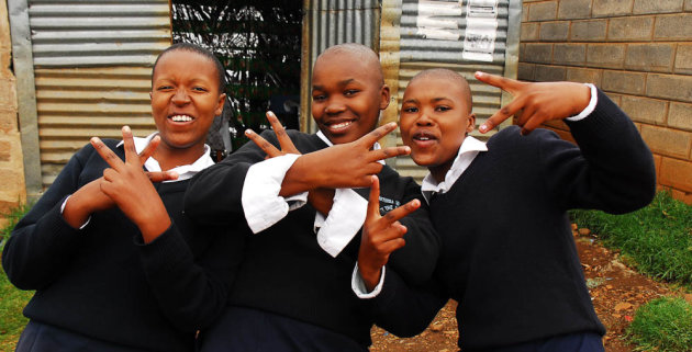 Schoolmeisjes in Lesotho