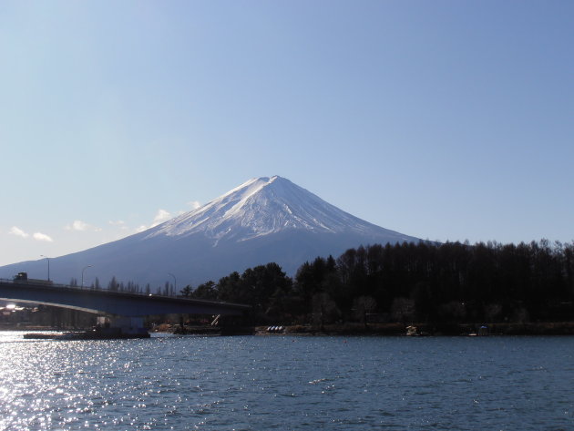 Mount Fuji gezien vanaf boottocht