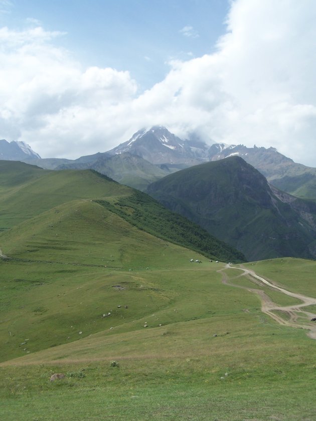 Uitzicht op Mount Kazbek