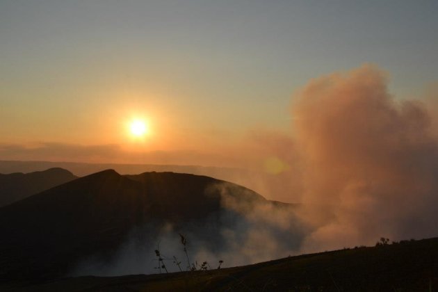 Zonsondergang Masaya vulkaan