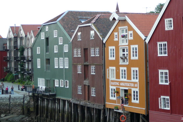 Houten pakhuizen in Trondheim