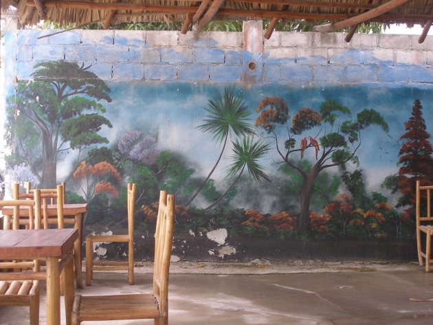 Wallpainting in Flores Guatemala