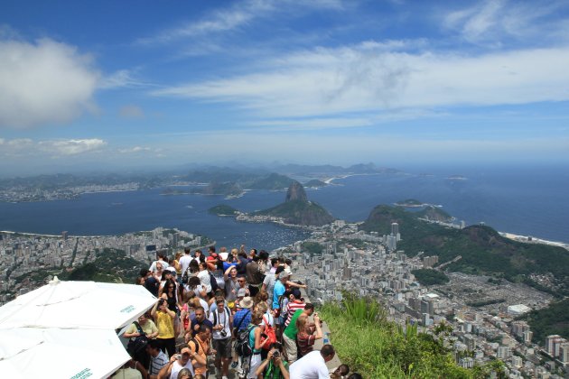 Drukte bij het Christusbeeld in Rio