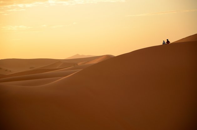 Sahara (Erg Chebbi woestijn) bij zonsopgang