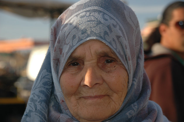 lieve oude vrouw in Marrakech