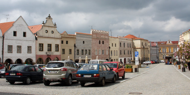 Spitsuur in Slavonice, Tsjechie