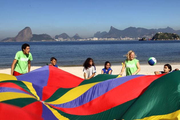 Spelletjes op het strand van Rio 