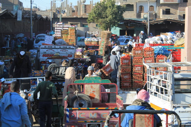 Geordende Aswan markt