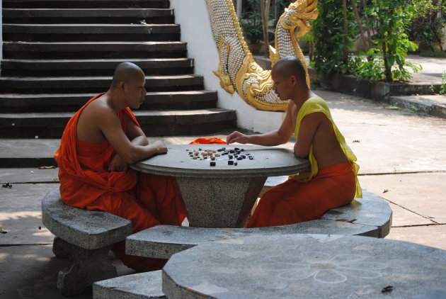 Schakende monniken