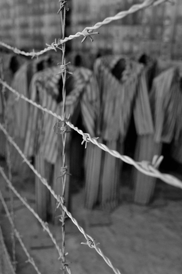 Gevangenen kleding in kamp Auschwitz