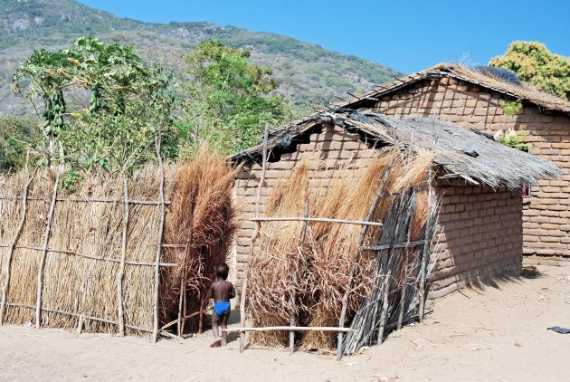 Lokale huizen bij Lake Malawi