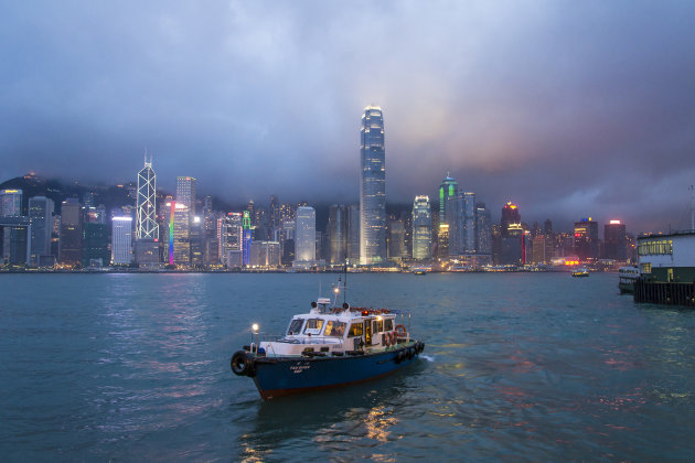 De skyline van Hong Kong