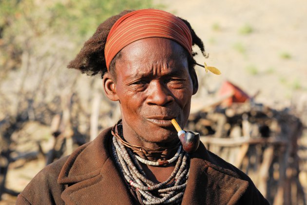 Stamoudste en dorpshoofd Himba stam 