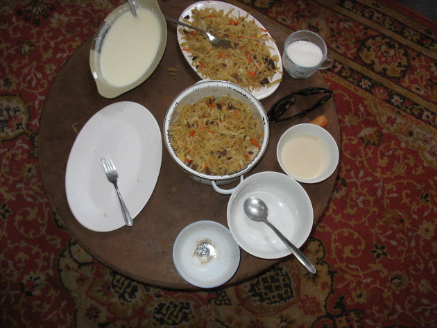 Traditionele Mongoolse maaltijd