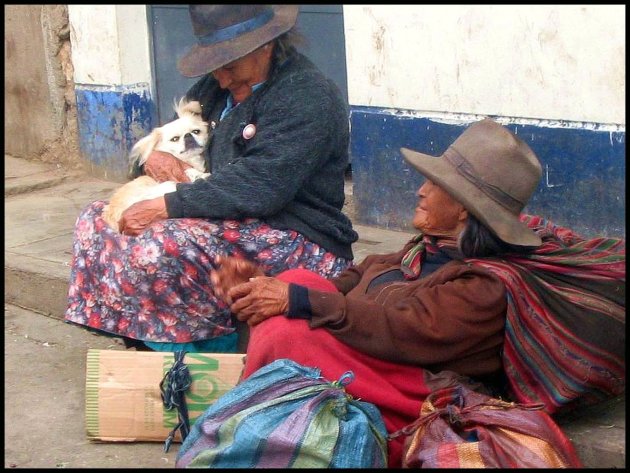 Peruaanse dames met hondje