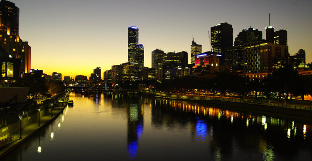 Zonsondergang in Melbourne