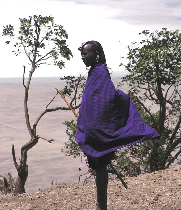 Masai aan de kraterrand