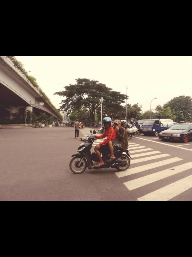 Verkeersdrukte in Jakarta