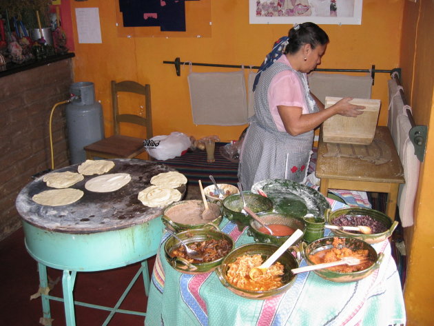 tortilla's eten in Oaxaca