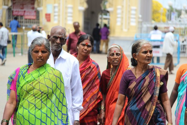 Colorful women in Mysore