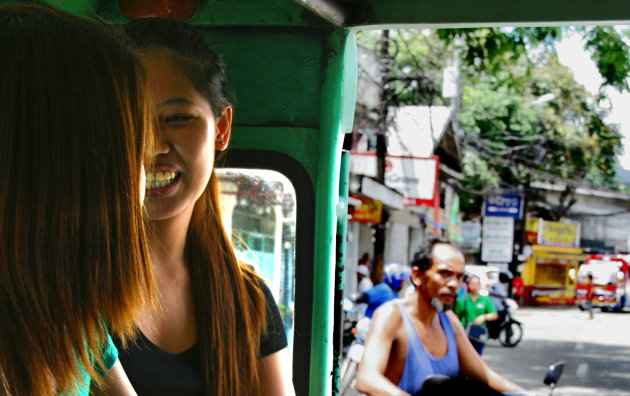 inside and outside, the jeepney