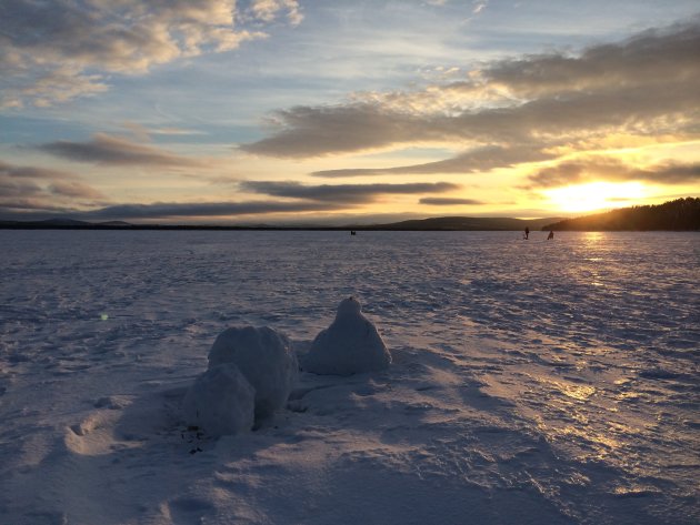 Bevroren meer in Finland