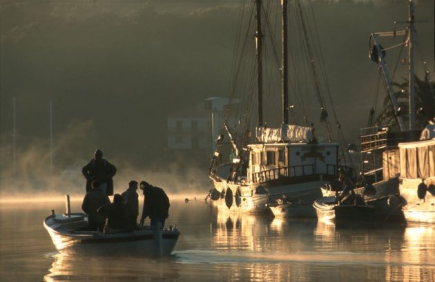vissers op eiland Krk