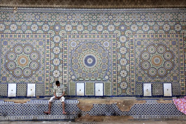 Mozaïkmuur in Meknes