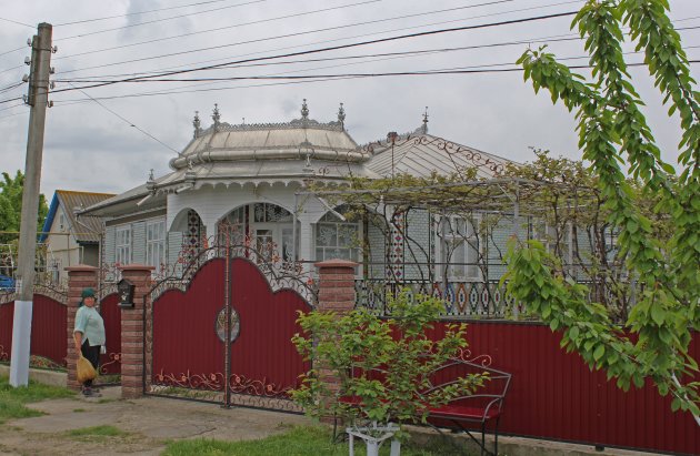 Zilveren daken op het platteland van de Oekraine