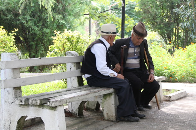 Oudere mannen in Elbasan