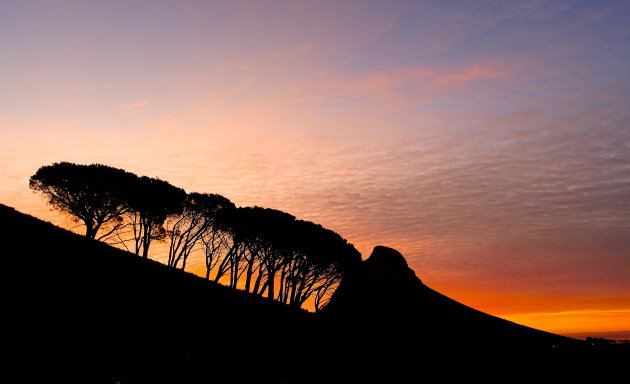 Zonsondergang Kaapstad.