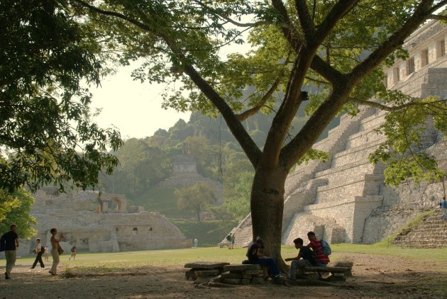 Maya stad in de jungle