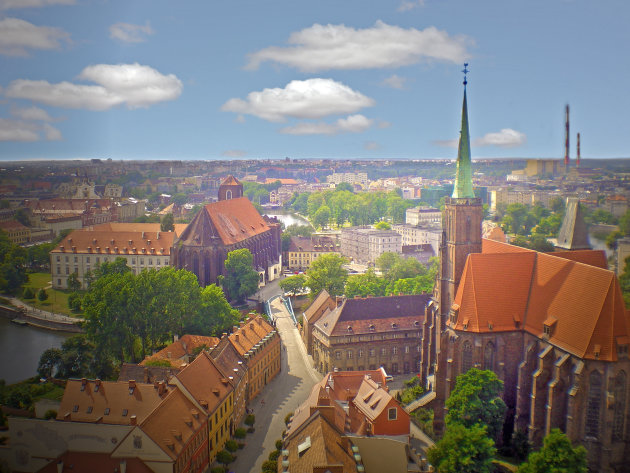 Uitzicht vanaf St John kathedraal in Wroclaw