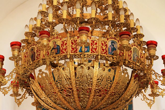 Detail lamp Albanees Orthodoxe kerk