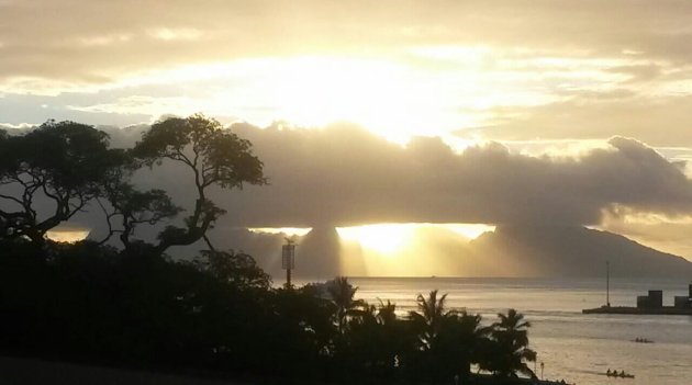 Zonsondergang Tahiti