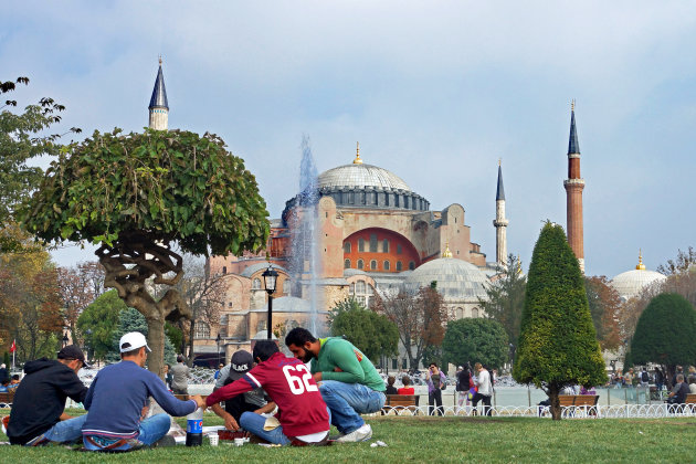 Picknicken bij de Hagia Sophia
