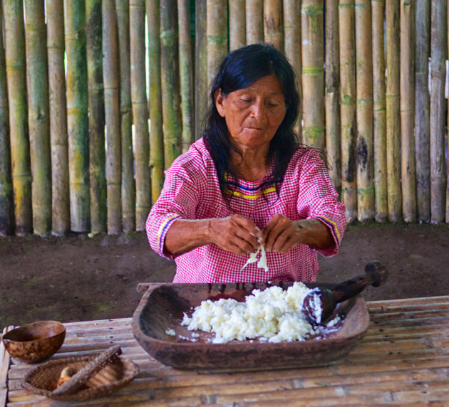 Indiaans koken in het Amazonewoud