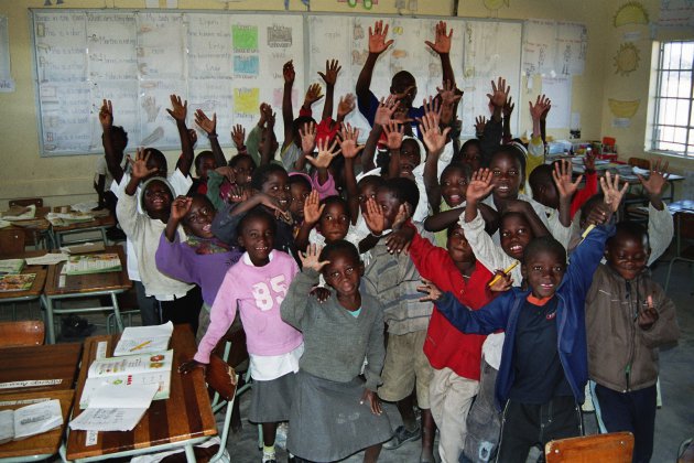 Schoolbezoek bij Rundu