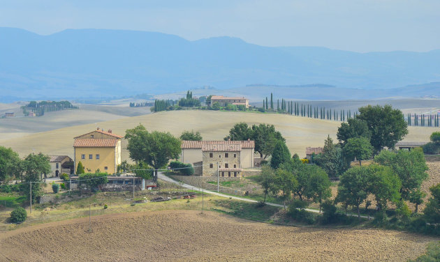 Glooiende heuvels in Val d'Orcia