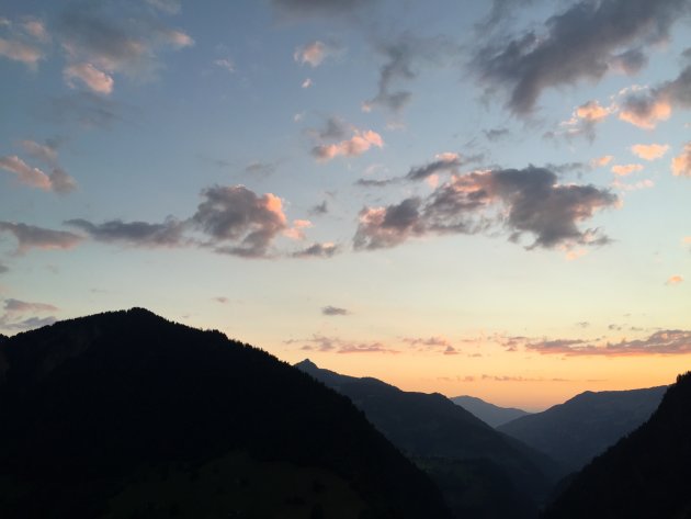 Zonsondergang in de Alpen