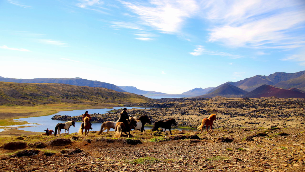 Paardrijden in een prachtig landschap