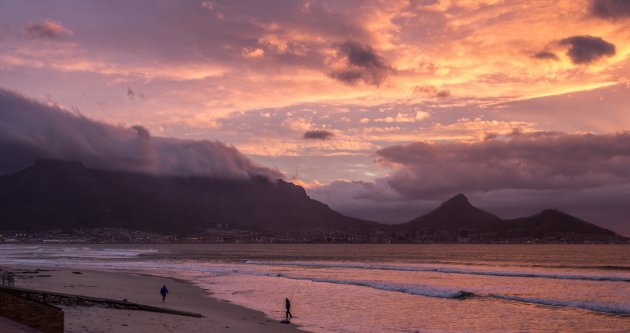 Kaapstad bij zonsondergang