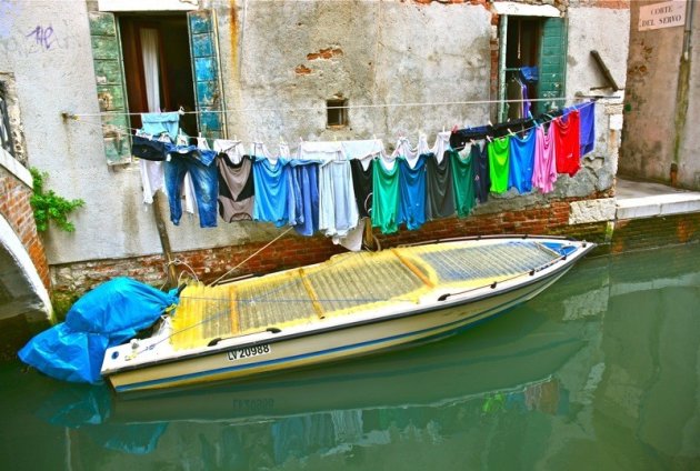Wasgoed in Venetië