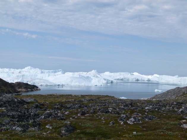 Blauwe wandeling naar het ijsfjord